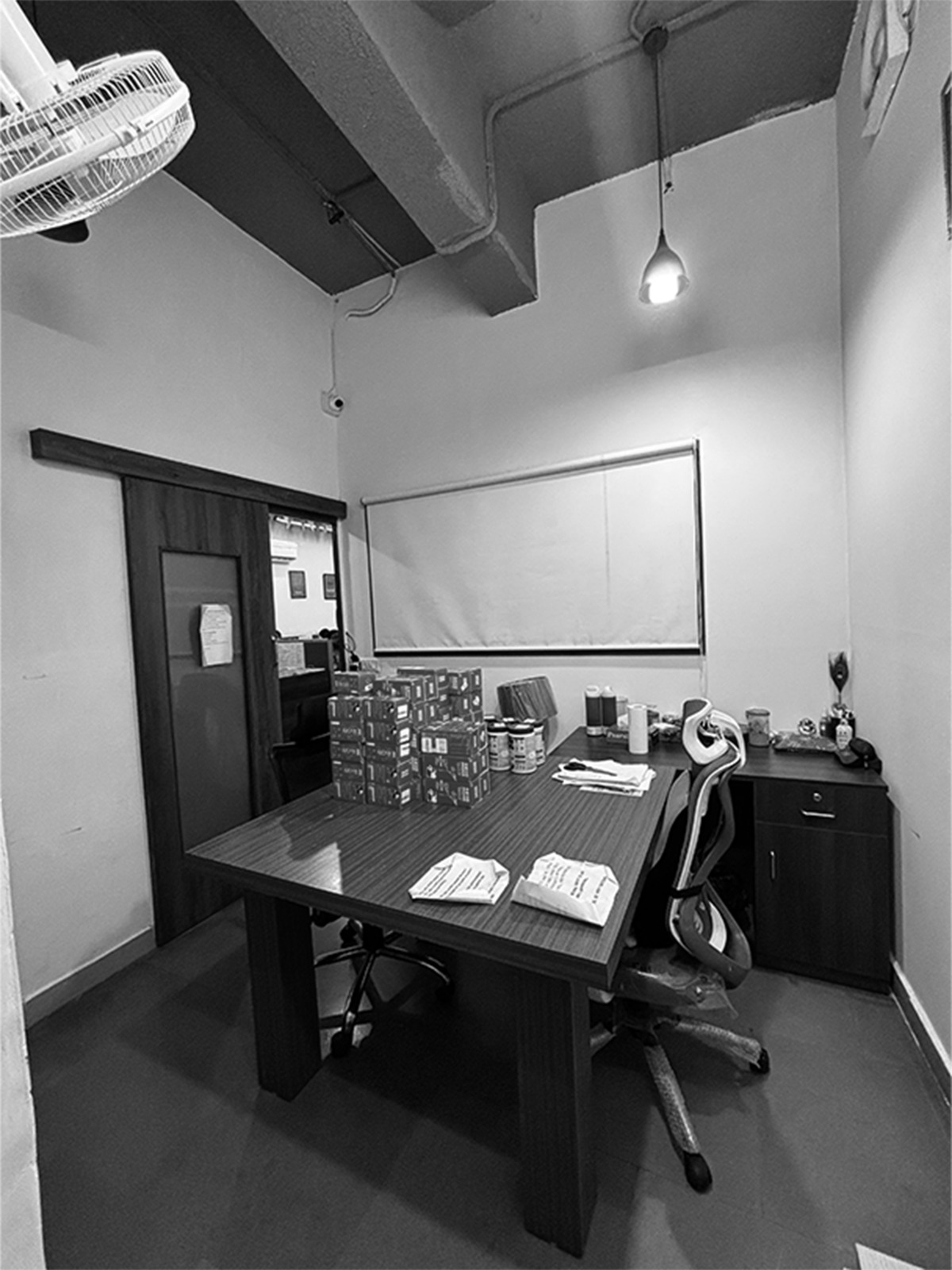 MLSPL prep room — branded boxes staged on the dispatch table.